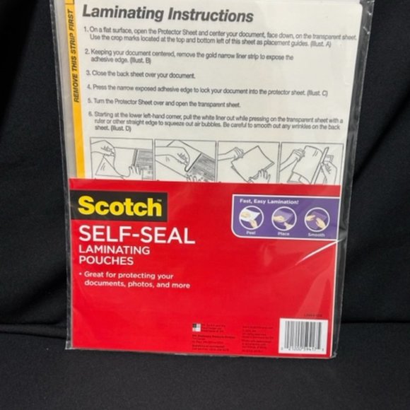 Scotch Brand Self Laminating Pouches 8.5" x 11" Open PKG - 9 Pouches - Picture 3 of 4